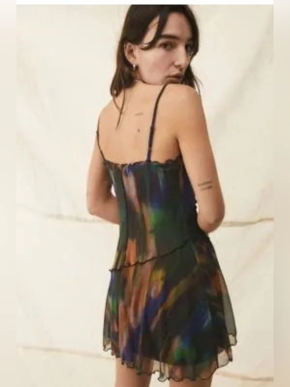 Urban Outfiters Colorful Abstract Print Slip Dress tunic